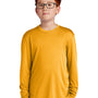 Sport-Tek Youth Competitor Moisture Wicking Long Sleeve Crewneck T-Shirt - Gold