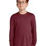 Sport-Tek Youth Competitor Moisture Wicking Long Sleeve Crewneck T-Shirt - Maroon