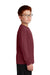 Sport-Tek YST350LS Youth Competitor Moisture Wicking Long Sleeve Crewneck T-Shirt Maroon Model Side