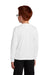 Sport-Tek YST350LS Youth Competitor Moisture Wicking Long Sleeve Crewneck T-Shirt White Model Back