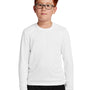 Sport-Tek Youth Competitor Moisture Wicking Long Sleeve Crewneck T-Shirt - White