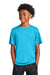 Sport-Tek YST350 Youth Competitor Moisture Wicking Short Sleeve Crewneck T-Shirt Atomic Blue Model Front