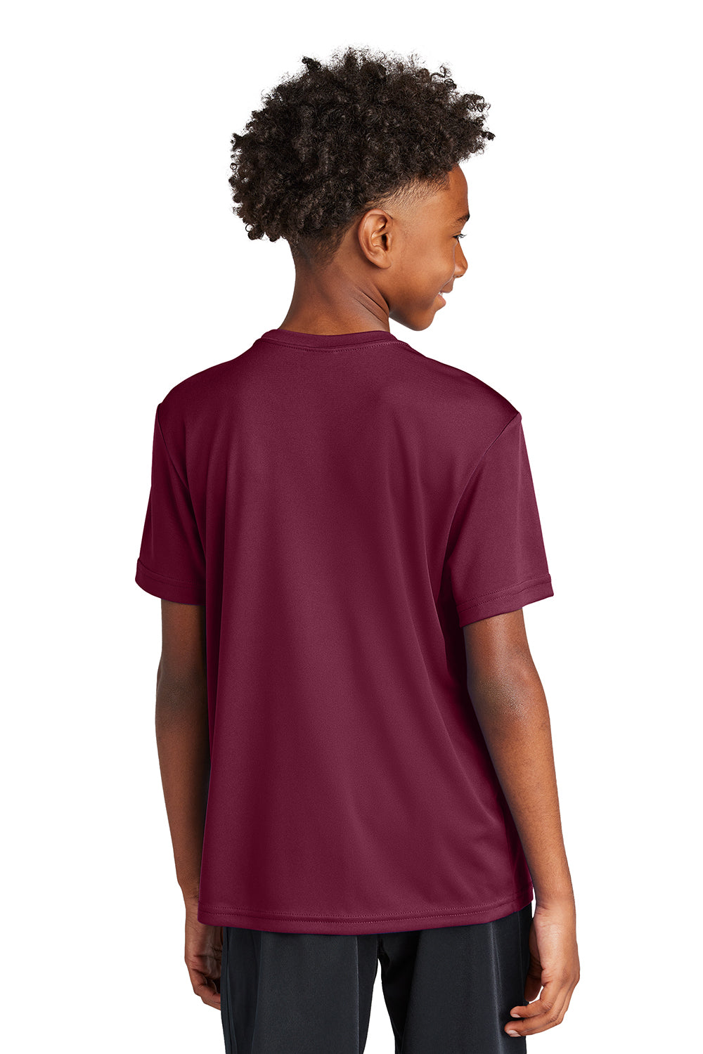 Sport-Tek YST350 Youth Competitor Moisture Wicking Short Sleeve Crewneck T-Shirt Cardinal Red Model Back