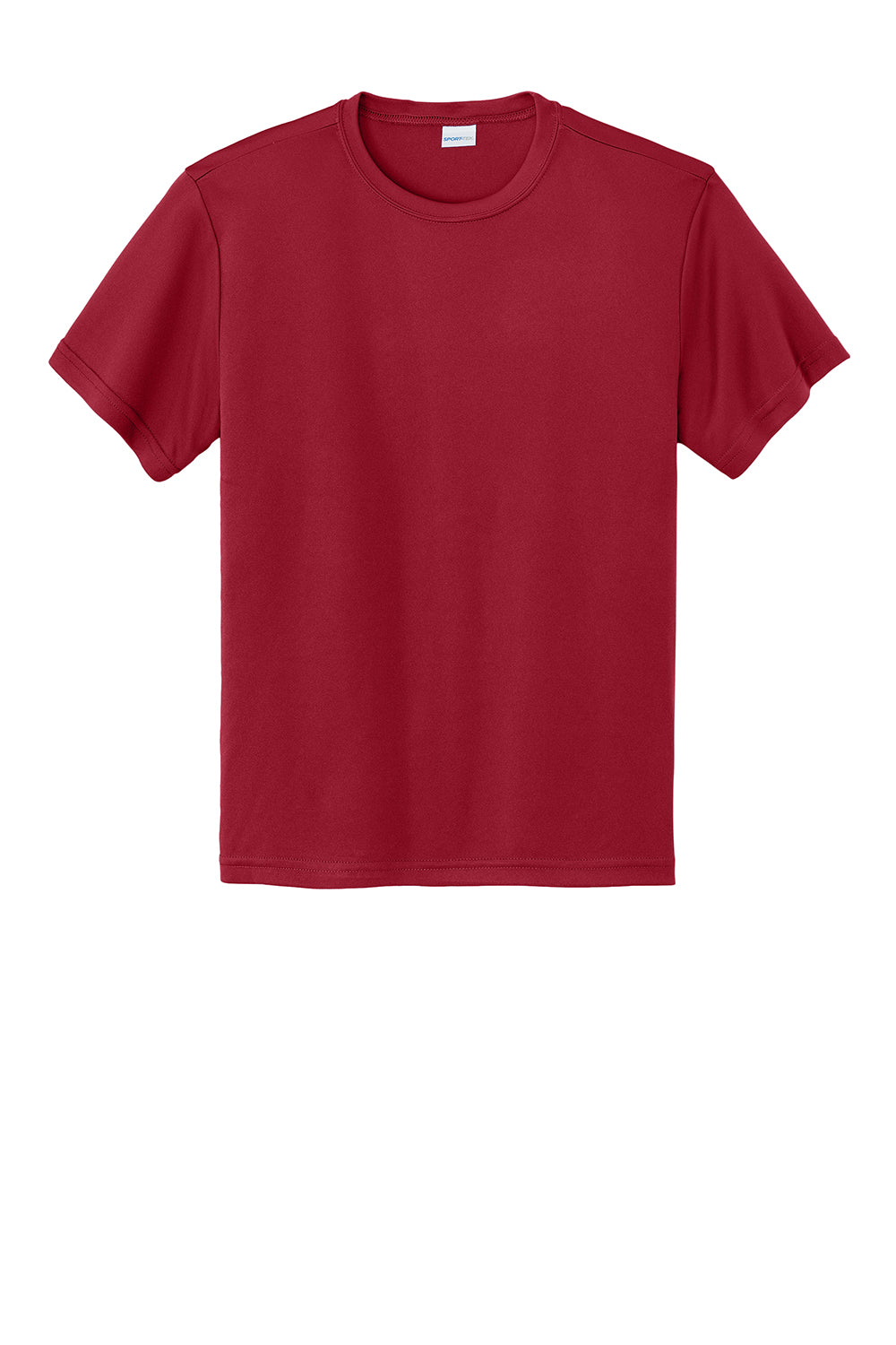 Sport-Tek YST350 Youth Competitor Moisture Wicking Short Sleeve Crewneck T-Shirt Deep Red Flat Front