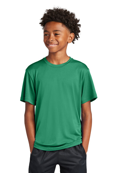 Sport-Tek YST350 Youth Competitor Moisture Wicking Short Sleeve Crewneck T-Shirt Kelly Green Model Front