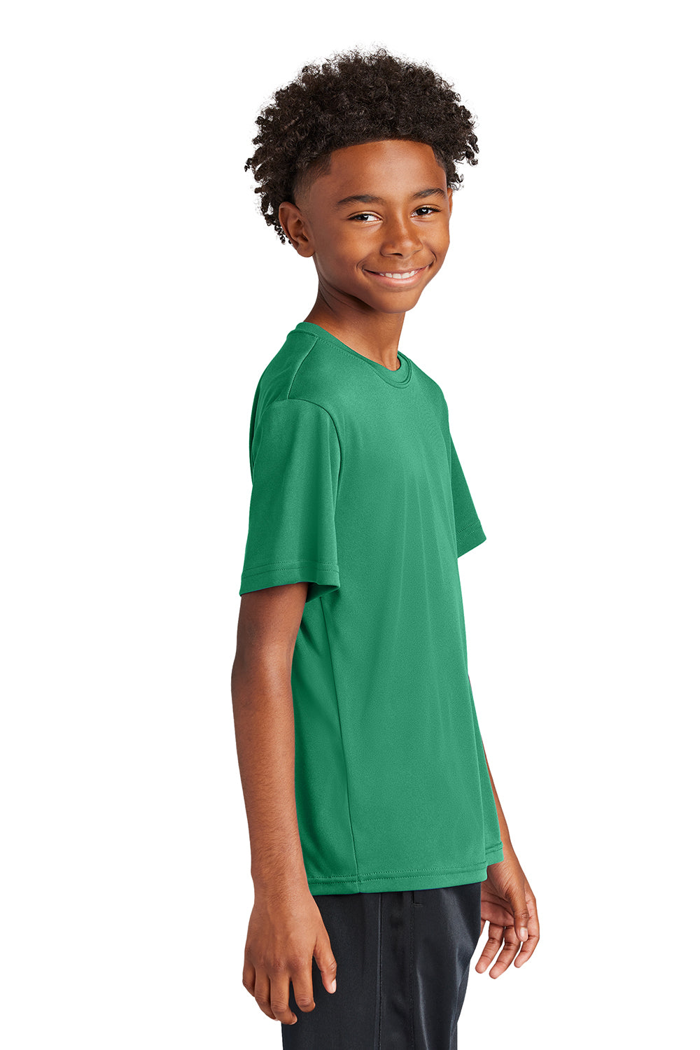 Sport-Tek YST350 Youth Competitor Moisture Wicking Short Sleeve Crewneck T-Shirt Kelly Green Model Side