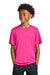 Sport-Tek YST350 Youth Competitor Moisture Wicking Short Sleeve Crewneck T-Shirt Neon Pink Model Front