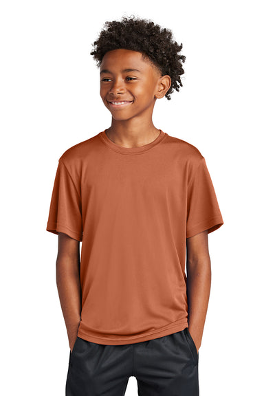 Sport-Tek YST350 Youth Competitor Moisture Wicking Short Sleeve Crewneck T-Shirt Texas Orange Model Front