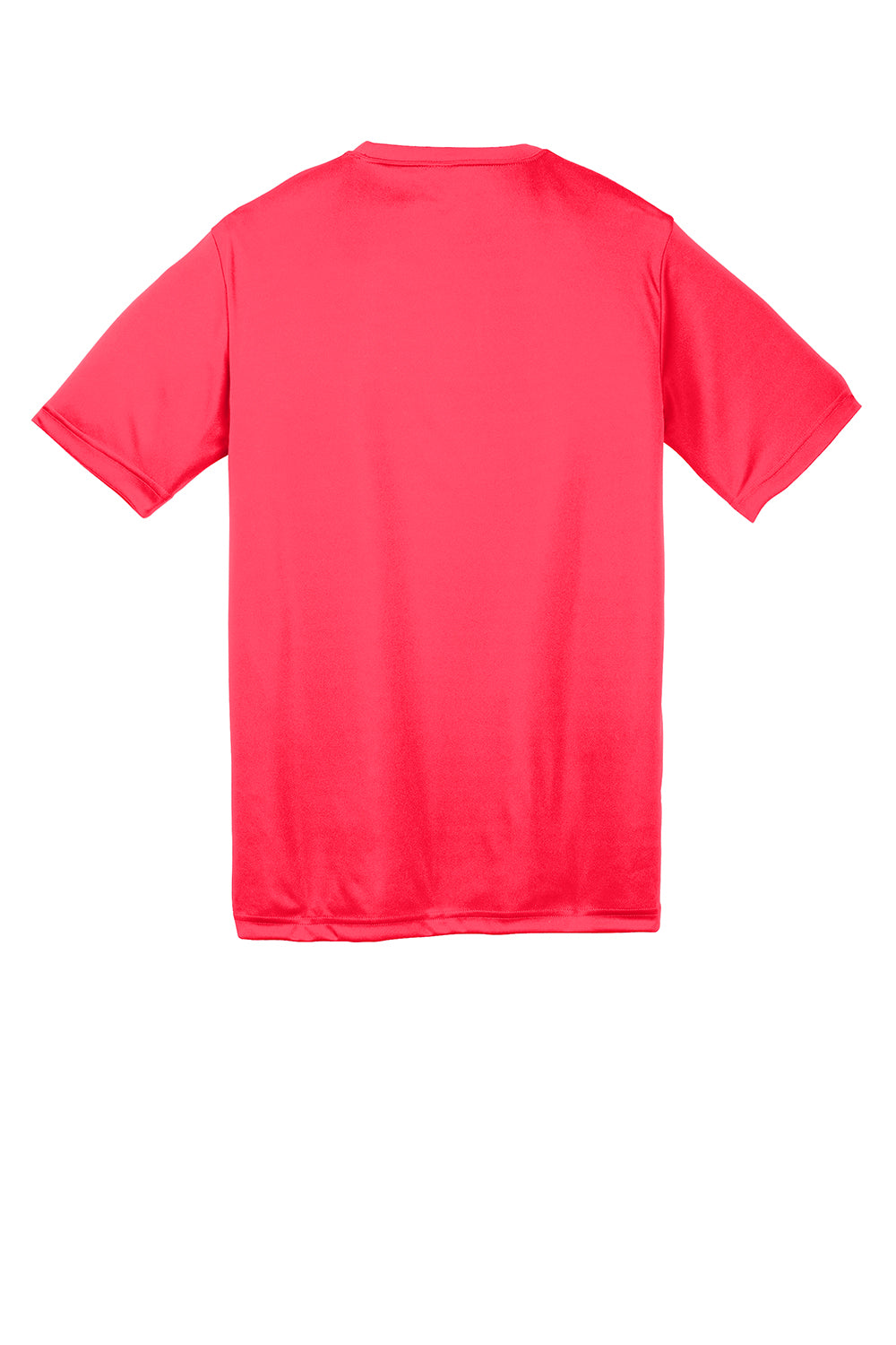 Sport-Tek YST350 Youth Competitor Moisture Wicking Short Sleeve Crewneck T-Shirt Hot Coral Pink Flat Back