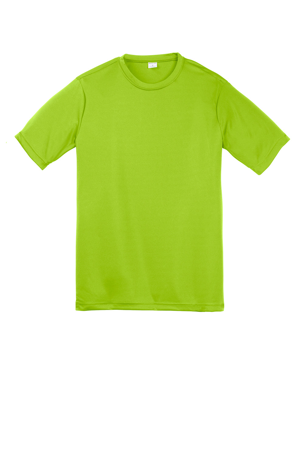 Sport-Tek YST350 Youth Competitor Moisture Wicking Short Sleeve Crewneck T-Shirt Lime Shock Green Flat Front