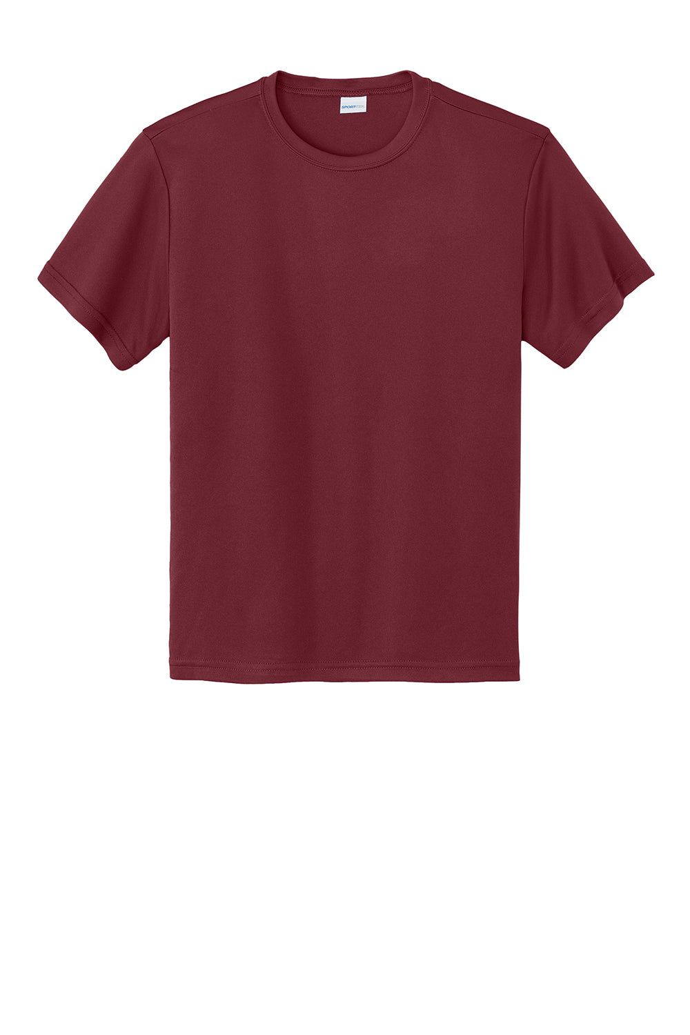 Sport-Tek YST350 Youth Competitor Moisture Wicking Short Sleeve Crewneck T-Shirt Maroon Flat Front