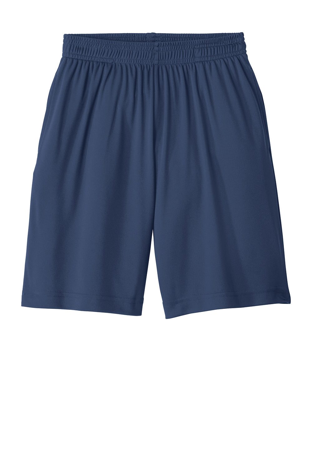 Sport-Tek YST355P Youth Competitor Moisture Wicking Shorts w/ Pockets True Navy Blue Flat Front