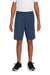 Sport-Tek YST355P Youth Competitor Moisture Wicking Shorts w/ Pockets True Navy Blue Model Front