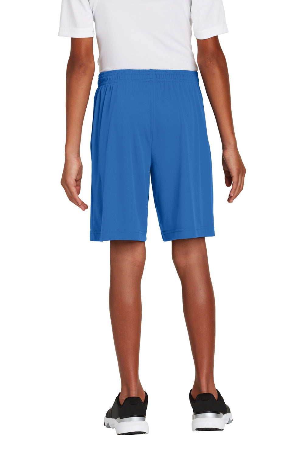 Sport-Tek YST355P Youth Competitor Moisture Wicking Shorts w/ Pockets True Royal Blue Model Back