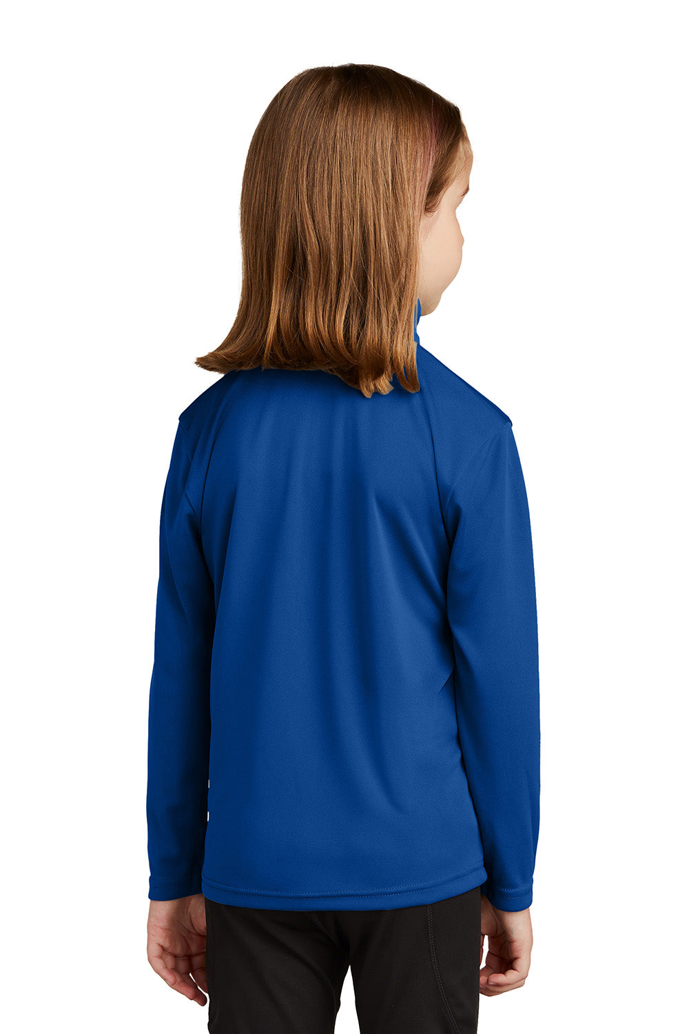 Sport-Tek YST357 Youth Competitor Moisture Wicking 1/4 Zip Sweatshirt True Royal Blue Model Back