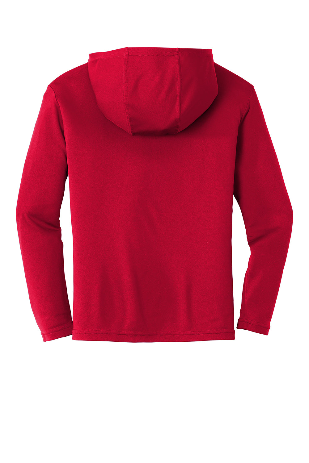 Sport-Tek YST358 Youth Competitor Moisture Wicking Long Sleeve Hooded T-Shirt Hoodie True Red Flat Back