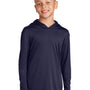 Sport-Tek Youth Competitor Moisture Wicking Long Sleeve Hooded T-Shirt Hoodie - True Navy Blue