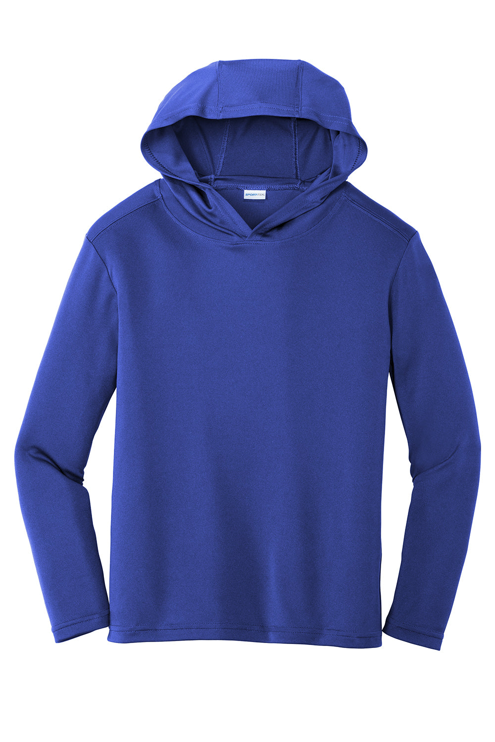 Sport-Tek YST358 Youth Competitor Moisture Wicking Long Sleeve Hooded T-Shirt Hoodie True Royal Blue Flat Front