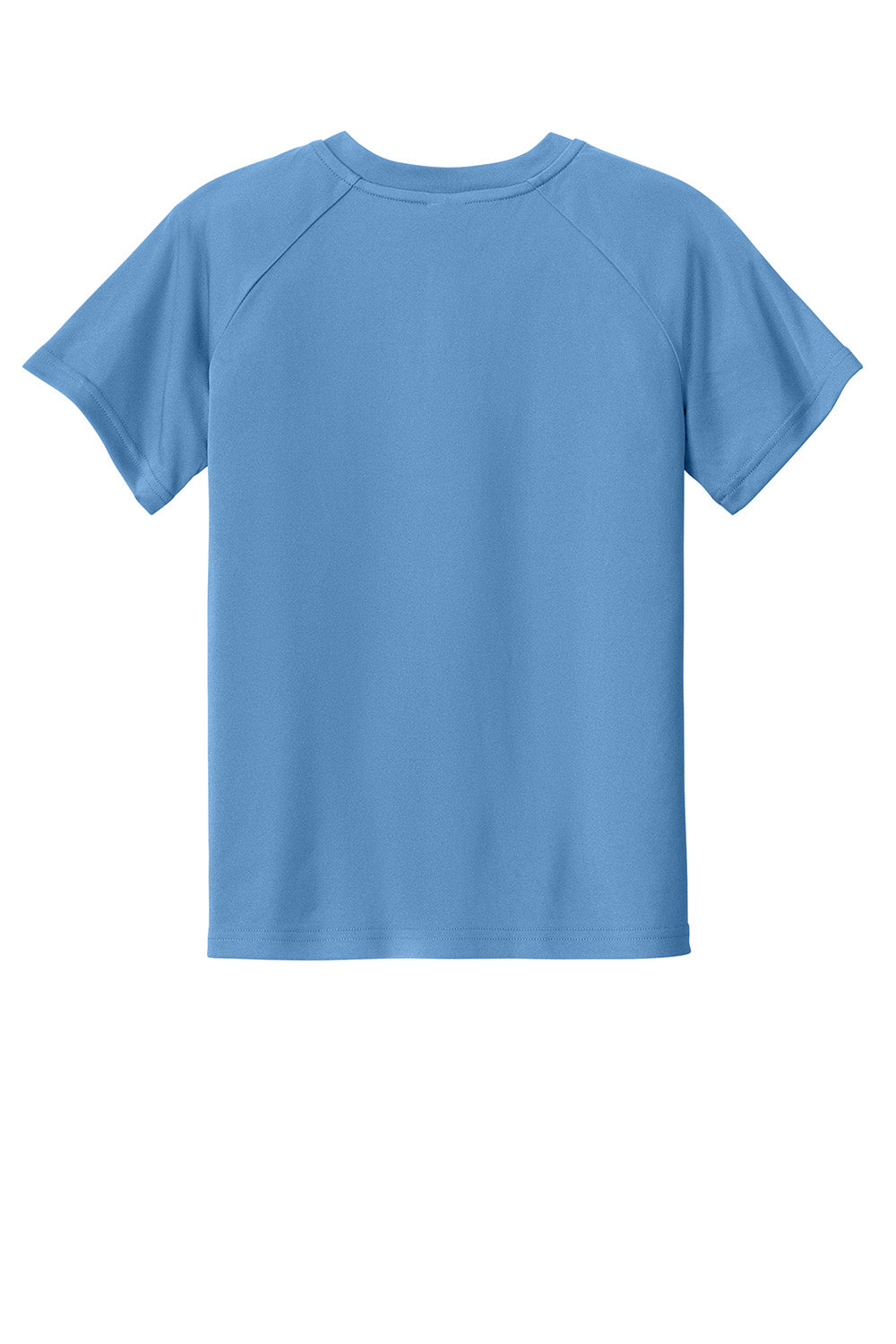 Sport-Tek YST359 Youth PosiCharge Competitor 2-Button Short Sleeve Henley Carolina Blue Flat Back