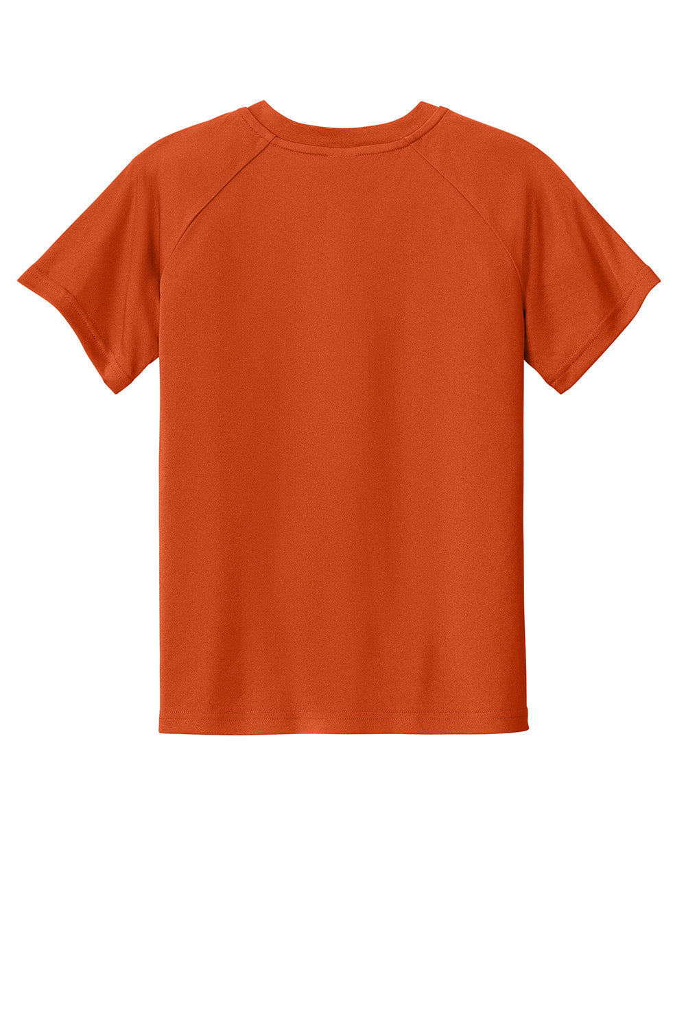 Sport-Tek YST359 Youth PosiCharge Competitor 2-Button Short Sleeve Henley Deep Orange Flat Back