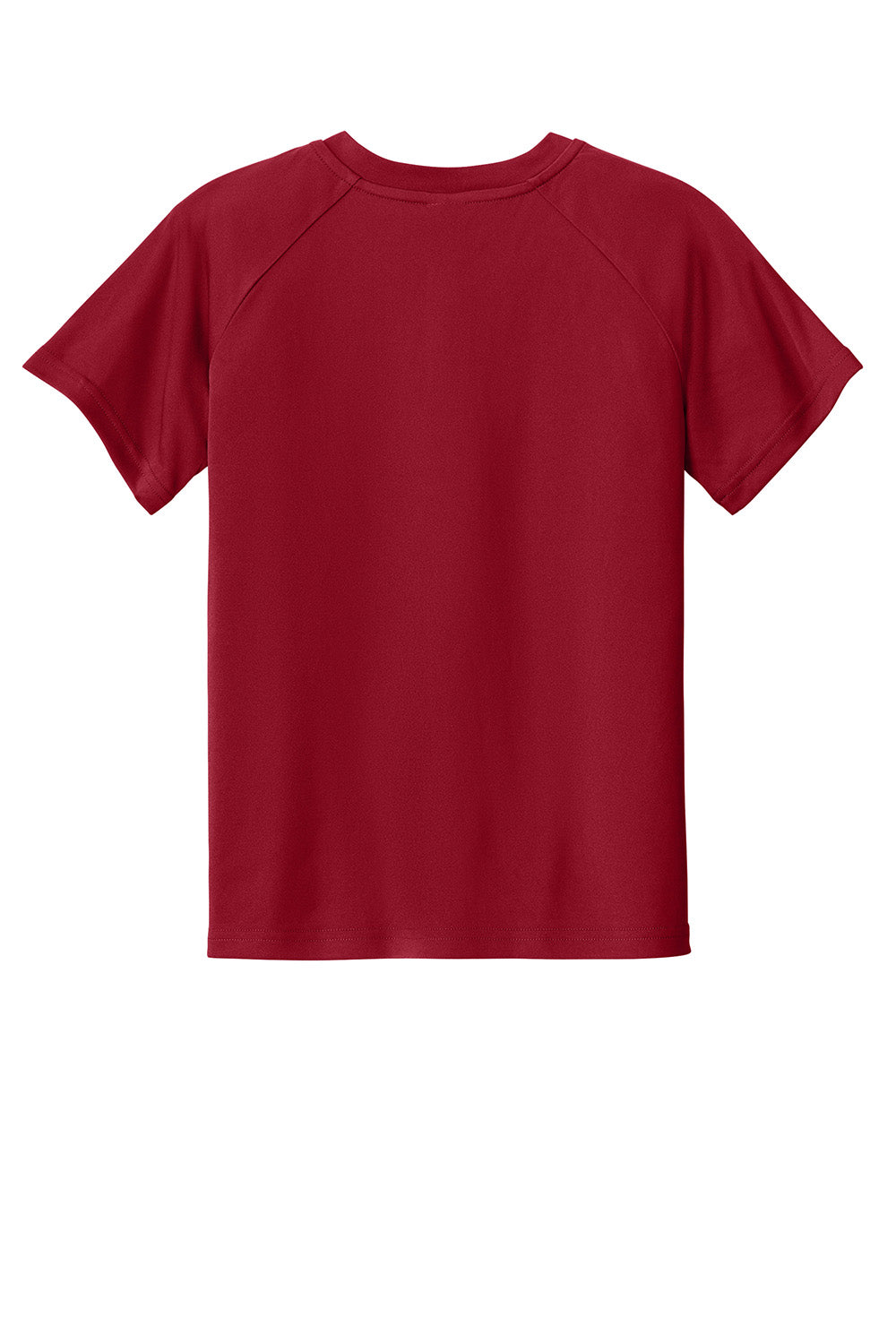 Sport-Tek YST359 Youth PosiCharge Competitor 2-Button Short Sleeve Henley Deep Red Flat Back