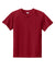 Sport-Tek YST359 Youth PosiCharge Competitor 2-Button Short Sleeve Henley Deep Red Flat Front