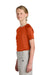 Sport-Tek YST359 Youth PosiCharge Competitor 2-Button Short Sleeve Henley Deep Orange Model Side