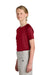 Sport-Tek YST359 Youth PosiCharge Competitor 2-Button Short Sleeve Henley Deep Red Model Side