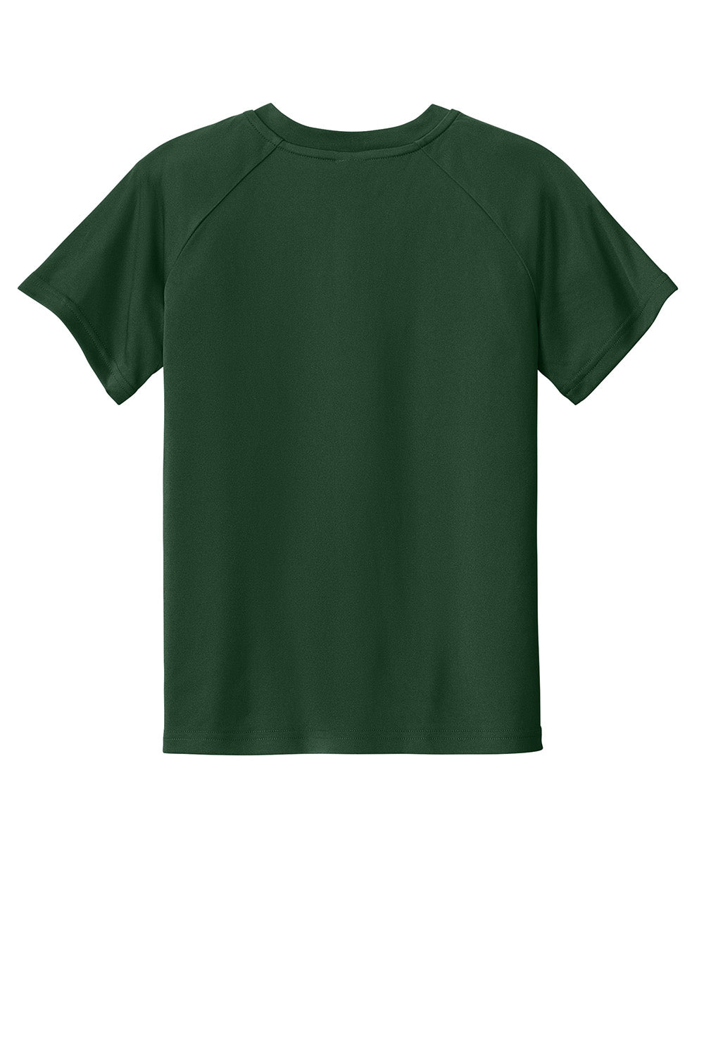 Sport-Tek YST359 Youth PosiCharge Competitor 2-Button Short Sleeve Henley Forest Green Flat Back