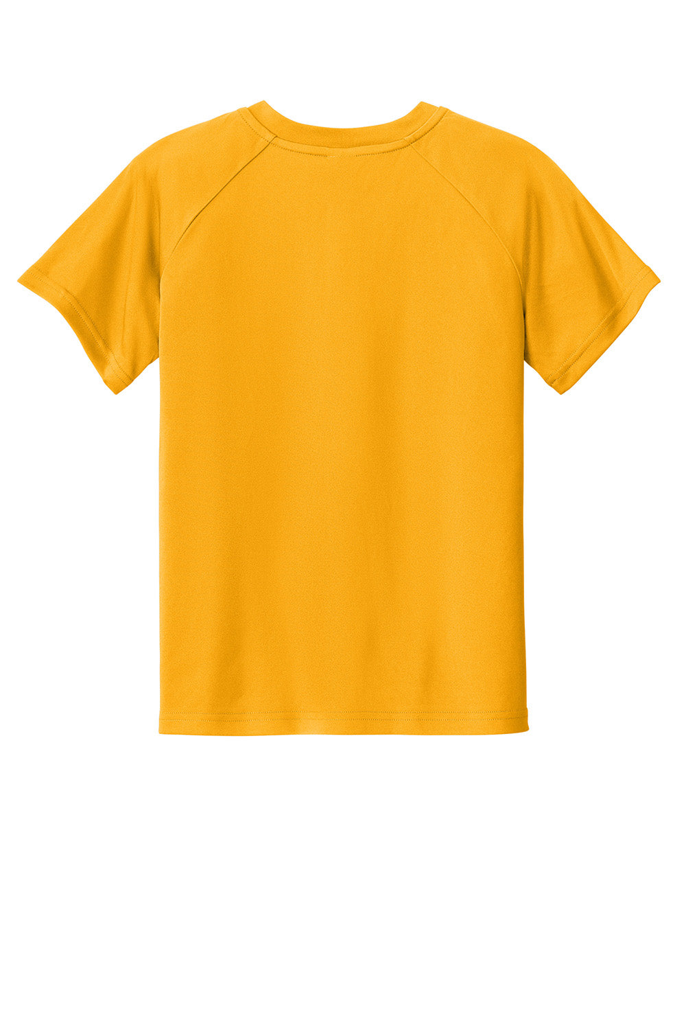 Sport-Tek YST359 Youth PosiCharge Competitor 2-Button Short Sleeve Henley Gold Flat Back