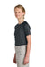 Sport-Tek YST359 Youth PosiCharge Competitor 2-Button Short Sleeve Henley Iron Grey Model Side