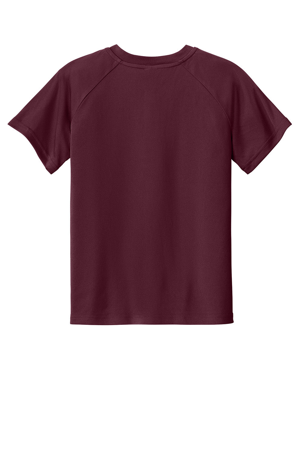 Sport-Tek YST359 Youth PosiCharge Competitor 2-Button Short Sleeve Henley Maroon Flat Back