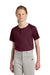 Sport-Tek YST359 Youth PosiCharge Competitor 2-Button Short Sleeve Henley Maroon Model Front