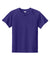 Sport-Tek YST359 Youth PosiCharge Competitor 2-Button Short Sleeve Henley Purple Flat Front