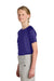 Sport-Tek YST359 Youth PosiCharge Competitor 2-Button Short Sleeve Henley Purple Model Side