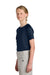 Sport-Tek YST359 Youth PosiCharge Competitor 2-Button Short Sleeve Henley True Navy Blue Model Side