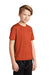 Sport-Tek YST360 Youth Contender Heather Moisture Wicking Short Sleeve Crewneck T-Shirt Heather Deep Orange Model 3q