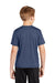 Sport-Tek YST360 Youth Contender Heather Moisture Wicking Short Sleeve Crewneck T-Shirt Heather True Navy Blue Model Back