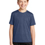 Sport-Tek Youth Contender Heather Moisture Wicking Short Sleeve Crewneck T-Shirt - Heather True Navy Blue