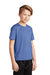 Sport-Tek YST360 Youth Contender Heather Moisture Wicking Short Sleeve Crewneck T-Shirt Heather True Royal Blue Model 3q