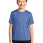 Sport-Tek Youth Contender Heather Moisture Wicking Short Sleeve Crewneck T-Shirt - Heather True Royal Blue