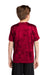 Sport-Tek YST370 Youth CamoHex Moisture Wicking Short Sleeve Crewneck T-Shirt Deep Red Model Back