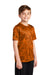 Sport-Tek YST370 Youth CamoHex Moisture Wicking Short Sleeve Crewneck T-Shirt Neon Orange Model 3q