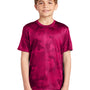 Sport-Tek Youth CamoHex Moisture Wicking Short Sleeve Crewneck T-Shirt - Raspberry Pink