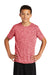 Sport-Tek YST390 Youth Electric Heather Moisture Wicking Short Sleeve Crewneck T-Shirt Deep Red Electric Model Front