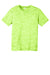 Sport-Tek YST390 Youth Electric Heather Moisture Wicking Short Sleeve Crewneck T-Shirt Lime Shock Green Electric Flat Front