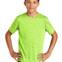 Sport-Tek Youth Electric Heather Moisture Wicking Short Sleeve Crewneck T-Shirt - Lime Shock Green Electric