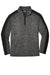 Sport-Tek YST397 Youth Electric Heather Moisture Wicking 1/4 Zip Sweatshirt Grey Black Electric/Black Flat Front