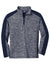 Sport-Tek YST397 Youth Electric Heather Moisture Wicking 1/4 Zip Sweatshirt True Navy Blue Electric/True Navy Blue Flat Front