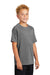 Sport-Tek YST400 Youth Moisture Wicking Short Sleeve Crewneck T-Shirt Heather Dark Grey Model 3q